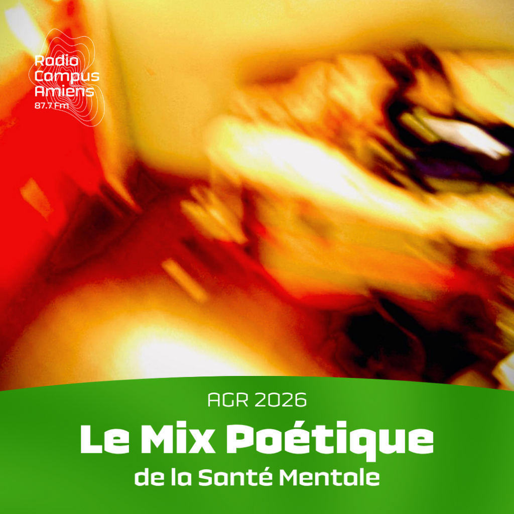 Photo floue et colorée dans les tons jaunes et rouges. AGR 2026. Le Mix Poétique de la Santé Mentale. 